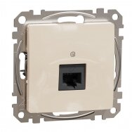 Kompiuterio lizdas 1 vietos 1xRJ45 cat.5e UTP kreminis SDD112451 Sedna Design Schneider Electric