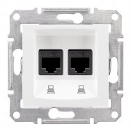 Kompiuterio lizdas 2 vietų 2xRJ45 cat.5e UTP Baltas SDD111452 Sedna Design Schneider Electric