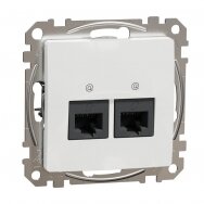 Kompiuterio lizdas 2 vietų 2xRJ45 cat.5e UTP Baltas SDD111452 Sedna Design Schneider Electric