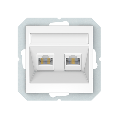 Kompiuterio lizdas 2 vietų 6kat. baltas KLRJ45-26e2-02 QR 1000 4779101118377
