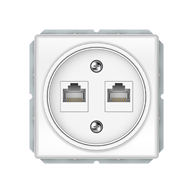 Kompiuterio lizdas 2 vietų 5kat. baltas KLRJ45-25e1-02 ST150 4779101630473