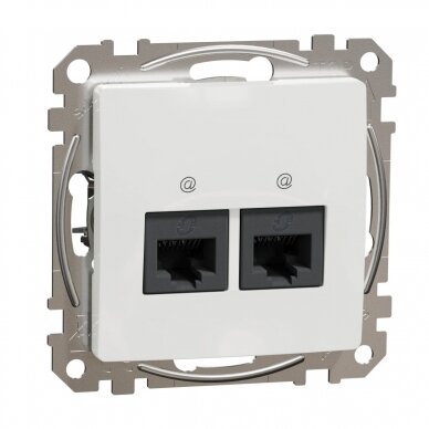 Kompiuterio lizdas 2 vietų 2xRJ45 cat.5e UTP Baltas SDD111452 Sedna Design Schneider Electric 1