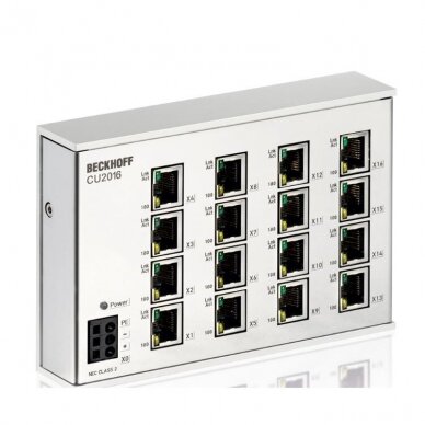 Komunikatorius RJ45 16 portų 24V DIN 10/100 Mbits/s CU2016 | 16-port Ethernet Switch