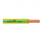 Laidas 10mm2, varinis, viengyslis, monolitinis H07V-U 10 (1m), žalias/geltonas