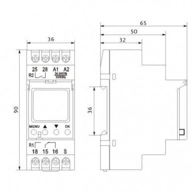 Digital multifunction time relay | ant DIN | 8A | 24-240V | FRT14 62 1