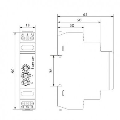 Laiko relė | daugiafunkcinė | 16A | 12-240V AC/DC | FRT14 12 1