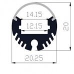 Led profilis led juostai vamzdžio F-tipo 3m