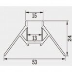 Led profilis led juostai N-tipo tinkuojamas 3m (po tinku, gipsu)