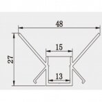 Led profilis led juostai O-tipo tinkuojamas 3m (po tinku, gipsu)