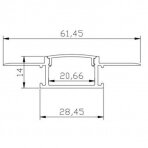 Led profilis led juostai P-tipo tinkuojamas 3m (po tinku, gipsu)