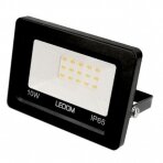 LED prožektorius 10W SMD, neutraliai balta, 220-240V, 800lm, 4000K, IP65, juodas, LEDOM