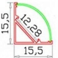 Led profilis led juostai kampo paviršinio C tipo 3m 4772124004764