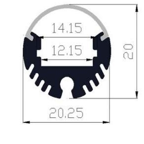 Led profilis led juostai vamzdžio F-tipo 3m 1