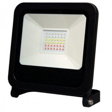 RGB LED prožektorius 50W, + BLUETOOTH TUYA, 230Vac, IP65, juodas, PHOTON, LED LINE 5907777470492