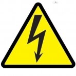 Lipdukas ,Atsargiai,įtampa elektros smūgio pavojus, žaibas, 85x85x85mm