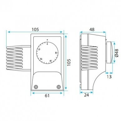 Mechaninis termostatas IP54 IMRT-0-40 2