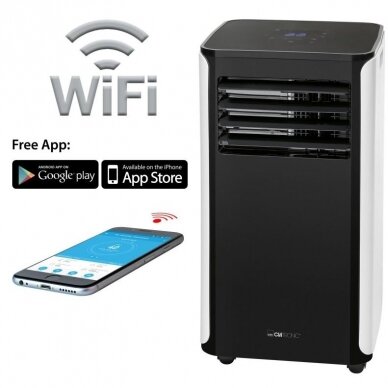 Mobilus kondicionierius su lango orlaidės tarpine CL 3716, 2.6 kW, 1345 W Clatronic su WI-FI