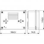 Paskirstymo dėžutė 160x120x71mm, paviršinė, pilka, skaidrus dangtelis, IP65 Solera