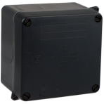 Paskirstymo dėžutė 110x110x60mm, be sandariklių paviršinė, juoda IP65 Solera