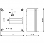 Paskirstymo dėžutė 110x110x60mm, paviršinė, pilka, skaidrus dangtelis, IP65 Solera