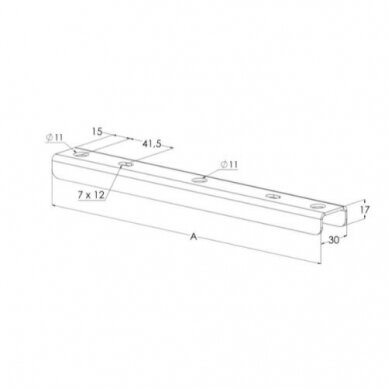 Pakabinamas kronšteinas PRT-200 L=250mm šalto cinkavimo 1