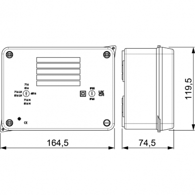 Paskirstymo dėžutė 160x120x71mm, paviršinė, pilka, skaidrus dangtelis, IP65 Solera 1