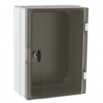 Plastic surface-mounted hermetic panel | box | halogen-free | 260x350x150mm | transparent doors | IP65 | TEM