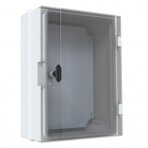 Plastic overhead hermetic panel | box | halogen-free | 260x350x180mm | transparent doors | IP65 | TEM