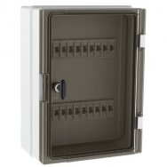 Plastic surface-mounted hermetic electrical distribution panel | box | 18 modules | halogen-free | 260x350x150mm | transparent doors | IP65 | TEM