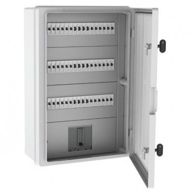 Plastic surface-mounted hermetic electrical distribution panel | box | 48 modules | with compact switch | halogen-free | 400x600x200mm | white doors | IP65 | TEM