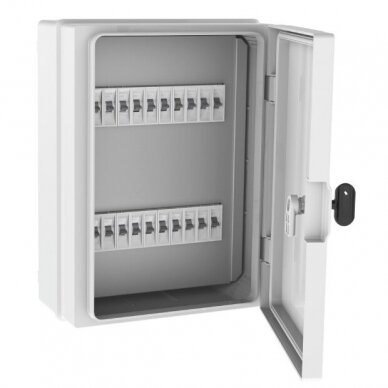 astic surface-mounted hermetic electrical distribution panel | box | 18 modules | halogen-free | 260x350x150mm | white doors | IP65 | TEM