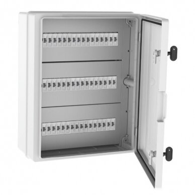 Plastic surface-mounted hermetic electrical distribution panel | box | 48 modules | halogen-free | 400x500x200mm | white doors | IP65 | TEM