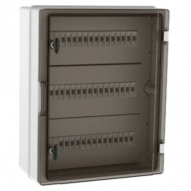 Plastic surface-mounted hermetic electrical distribution panel | box | 48 modules | halogen-free | 400x500x200mm | transparent doors | IP65 | TEM