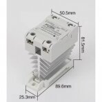 Pramoninė kietojo kūno puslaidininkinė SSR elektroninė perjungimo relė AC-AC | ant DIN | 1F | 40A | 24-480VAC | 70-280VAC