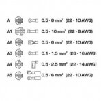 Universalios replės-presas elektros kabeliams | laidams | su 6 keičiamomis matricomis | 0,5-6mm² | HT1P176 HOGERT