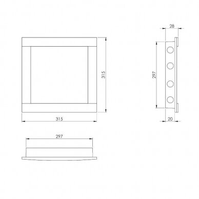 Revizinės durelės 297 mm x 297 mm, balta, plastikas, PL3030 EuroPlast 1