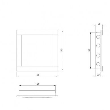 Revizinės durelės 147 mm x 147 mm, balta, plastikas, PL1515 EuroPlast 1