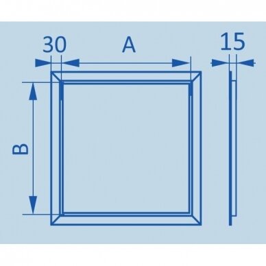 Revizinės durelės-liukas atidaromos paspaudimu 500x500x15mm, aliuminio profilis, RDL5050B 3