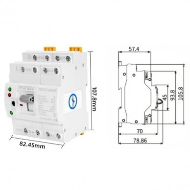 Backup Automatic Power Switch for Generators | for Uninterruptible Power Supply | 4P | 63A | 230V 1