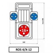 ROS4/x-12 Skydelis dėžutė garažams su kištukiniais lizdais garažams, komercinėms patalpoms 8584128104960