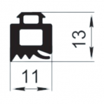 Sandarinimo profilis | guma | tarpinė | juostelė | EPDM | aliuminio profilio konstrukcijoms | 11x13mm | 250m