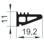 Sandarinimo profilis | guma | tarpinė | juostelė | EPDM | 11x19,2mm | 160m