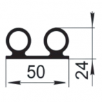 Sandarinimo profilis | guma | tarpinė | juostelė | EPDM | 50x24mm | 18m