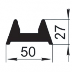 Sandarinimo profilis | guma | tarpinė | juostelė | EPDM | 50x27mm | 3m