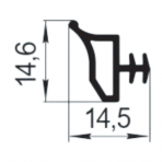 Sandarinimo profilis | guma | tarpinė | juostelė | TPE | langams | durims | 14,5x14,6mm | 200m