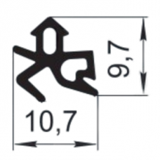 Sandarinimo profilis | guma | tarpinė | juostelė | EPDM | langams | 10,7x9,7mm | 350m