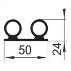 Sandarinimo profilis | guma | tarpinė | juostelė | EPDM | 50x24mm | 18m