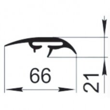 Sandarinimo profilis | guma | tarpinė | juostelė | EPDM | automobilių konstrukcijoms | 66x21mm | 3m