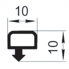 Sandarinimo profilis | guma | tarpinė | juostelė | EPDM | traukinių vagonams | lokomotyvams | 10x10mm | 200m
