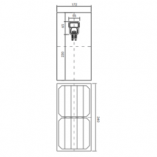 Saulės modulis 9Wp 600V 340x172 mm